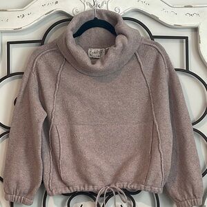 ANTHROPOLOGIE FIELD FLOWER CROPPED COWL NECK SWEATER PINK SIZE XXSP